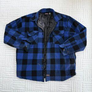 distressed Dickies plaid flannel jacket quilt lined
